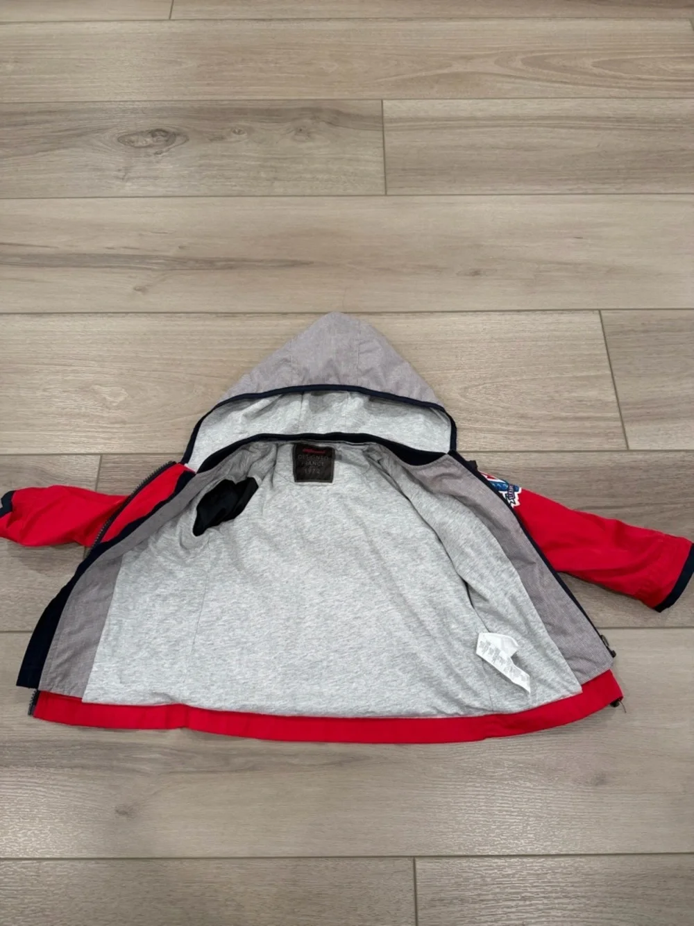 Catimini Toddler Boys Adorable Jacket Sz 3 Coat Red Multi Zip W/Hood